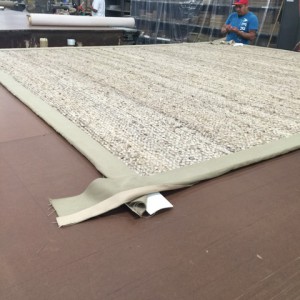 finishing details on a jute rug