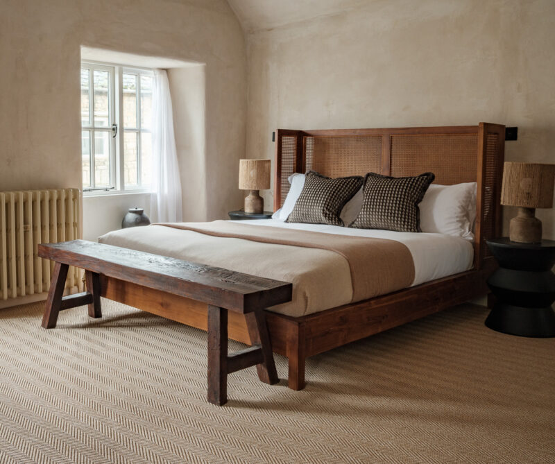 Wall-to-wall installation of SynSisal® carpet in hotel room