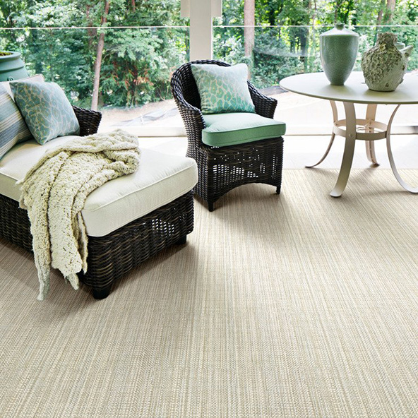 indoor-outdoor rug in sunroom