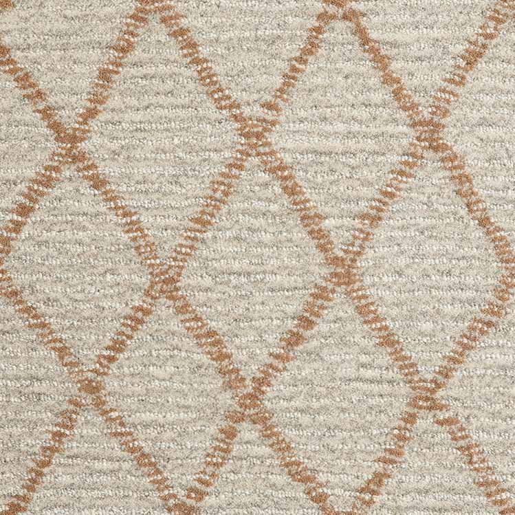 wool rug with trellis pattern in autumn  color umber