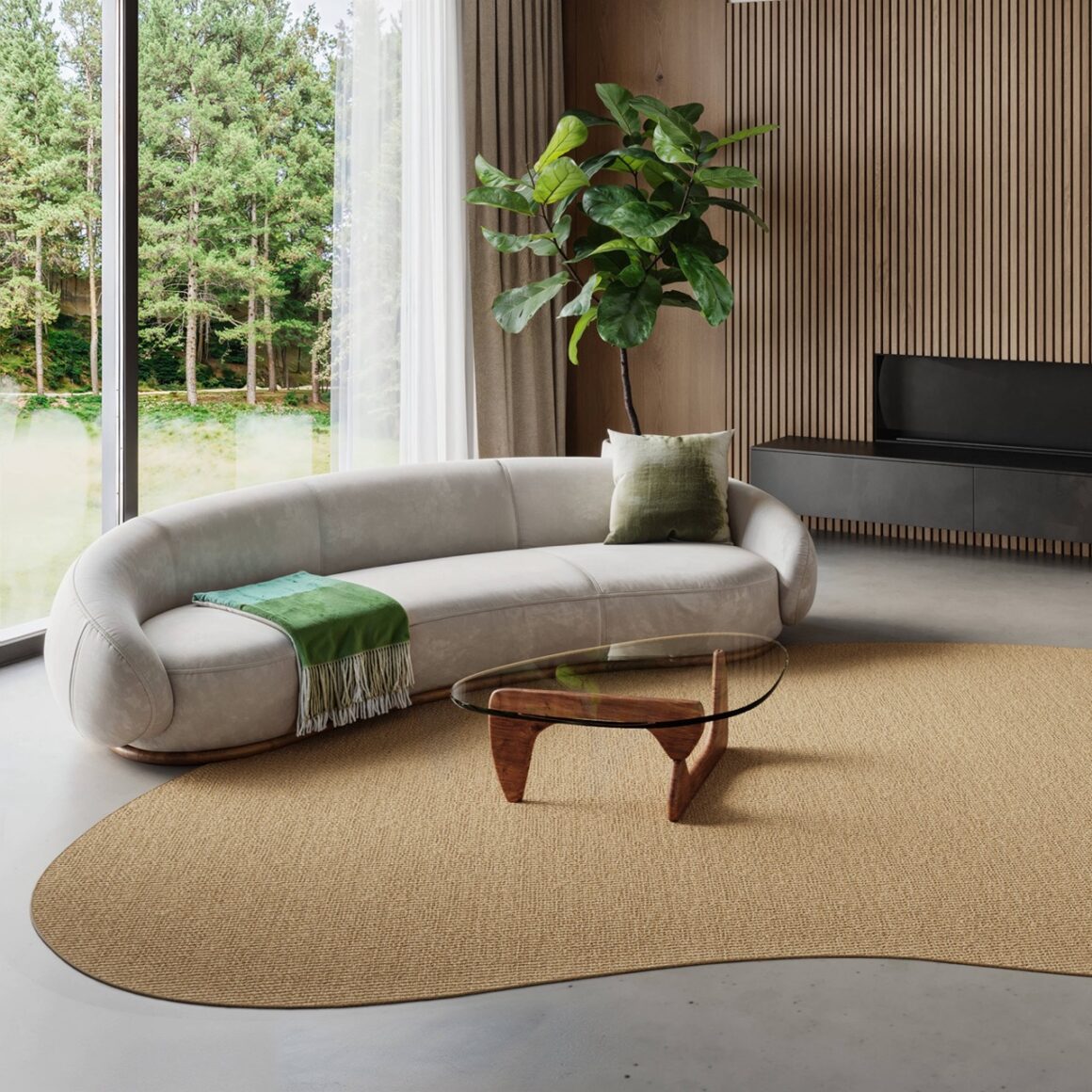 With SynSisal®, you can customize a rug into any size, including organic shaped rugs.